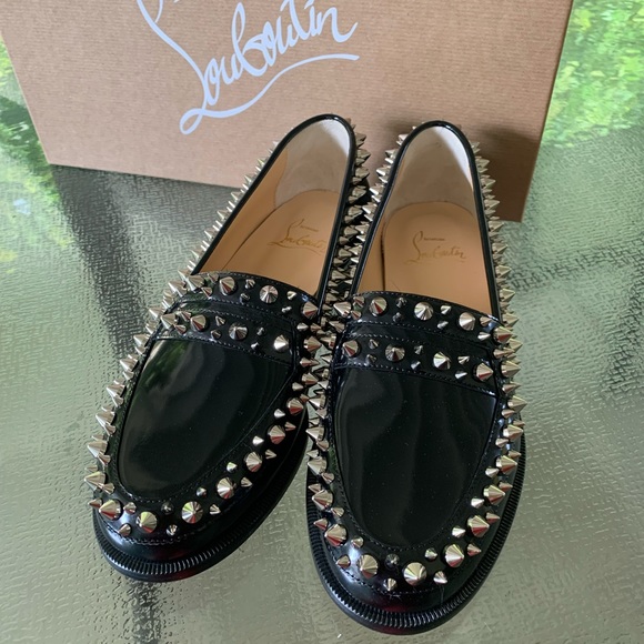 New Christian Louboutin Shoes Mattia Spikes Donna Loafers @louboutin size 35 - Picture 2 of 16